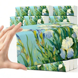White Embossed Facial Tissues — Economical 4-Ply Household Facial Tissues